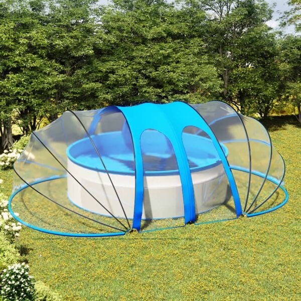 vidaXL Poolkupol oval 620x410x210 cm Blå