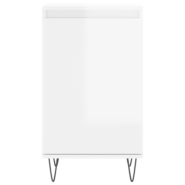 vidaXL Byrå vit högglans 40x35x70 cm konstruerat trä Grå