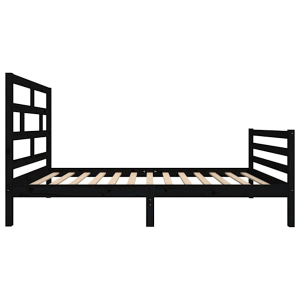 vidaXL Sängram svart massiv furu 100x200 cm enkelsäng Svart