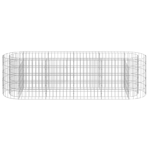 vidaXL Planteringsgabion galvaniserat järn 190x50x50 cm Silver
