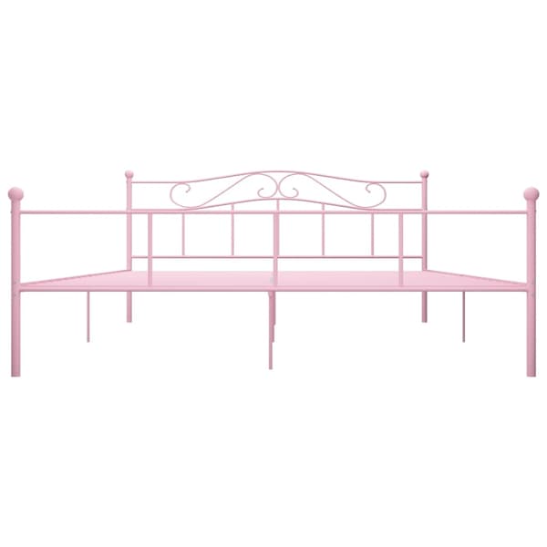 vidaXL Sängram rosa metall 180x200 cm Rosa