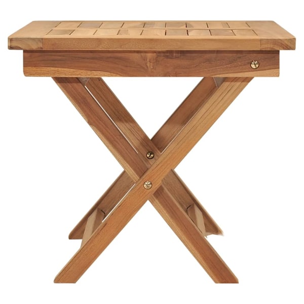 vidaXL Solsäng med bord massiv teak Brun