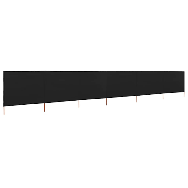 vidaXL Vindskydd 6 paneler tyg 800x80 cm svart Svart