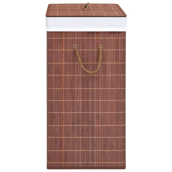 vidaXL Tvättkorg bambu med 2 sektioner brun 100 L Brun