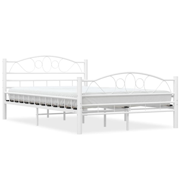 vidaXL Sängram utan madrass vit metall 120x200 cm Vit