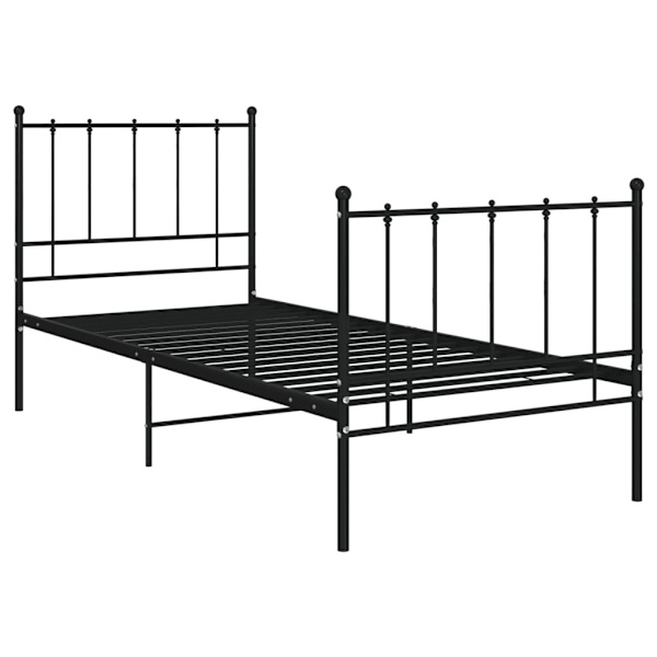 vidaXL Sängram svart metall 100x200 cm Svart