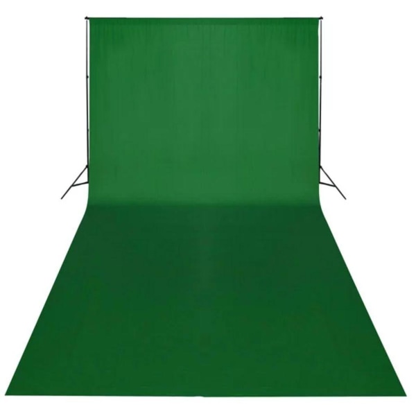 vidaXL Fotobakgrund bomull grön 600x300 cm chroma key Grön