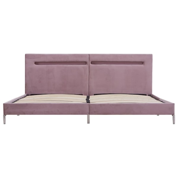 vidaXL Sängram med LEDs utan madrass rosa tyg 180x200 cm Rosa