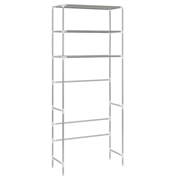 vidaXL Hylla för tvättmaskin med 3 hyllplan silver 69x28x169 cm Silver