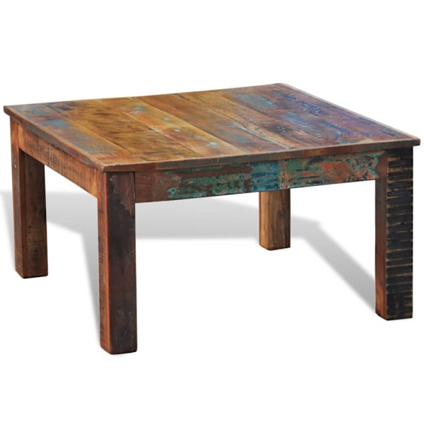 vidaXL Soffbord antik stil 80x80x45cm återvunnet trä Brun