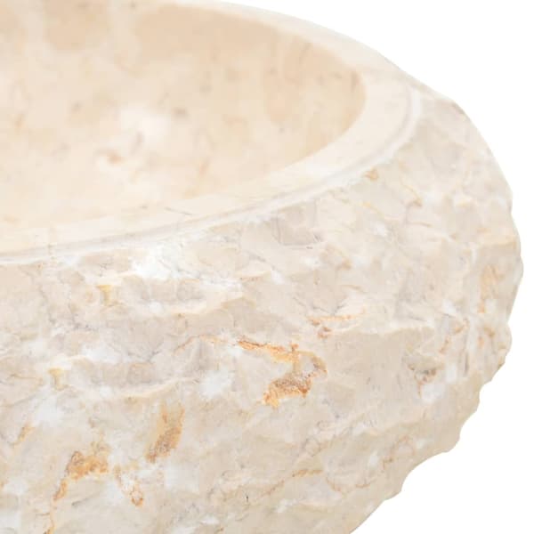 vidaXL Handfat 40x12 cm marmor gräddvit Creme