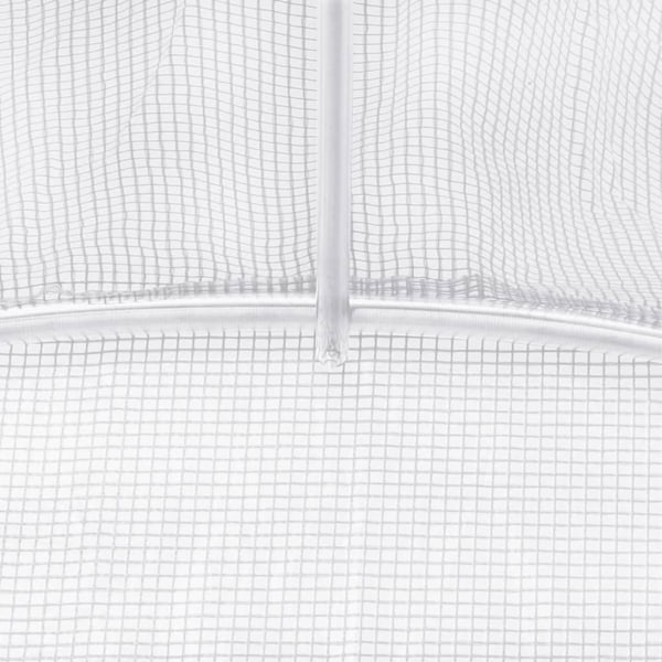 vidaXL Växthus med stålram vit 32 m² 8x4x2 m Vit