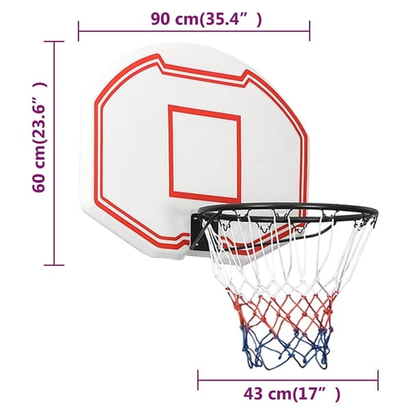 vidaXL Basketplatta vit 90x60x2 cm polyeten Vit