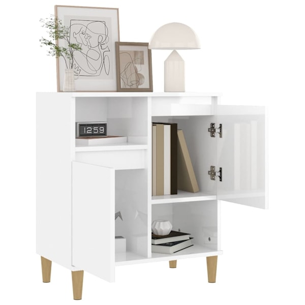 vidaXL Byrå vit högglans 60x35x70 cm konstruerat trä Vit
