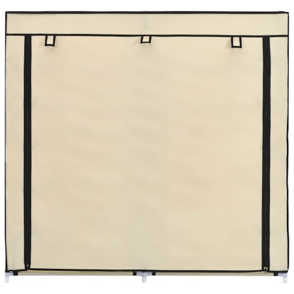 vidaXL Skoförvaring med överdrag gräddvit 115x28x110 cm tyg Creme