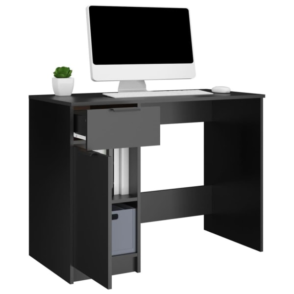 vidaXL Skrivbord svart 100x50x75 cm konstruerat trä Svart
