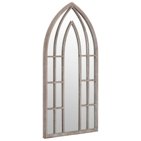 vidaXL Trädgårdsspegel sand 100x45 cm järn för utomhusbruk Creme