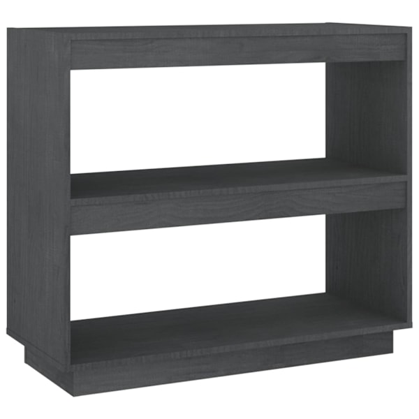 vidaXL Bokhylla grå 80x35x71 cm massiv furu grå