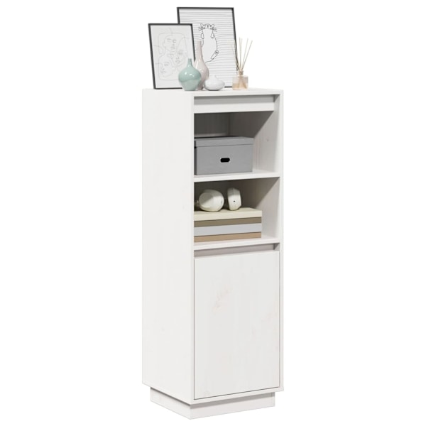 vidaXL Förvaringsskåp vit 37x34x110 cm massiv furu Vit