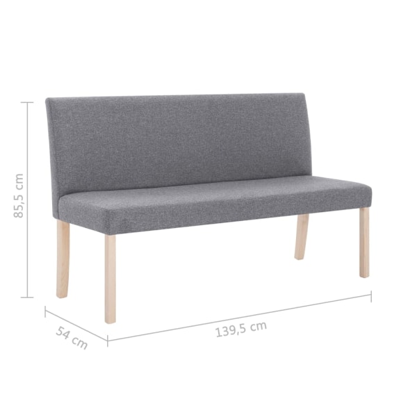 vidaXL Bänk 139,5 cm konstläder ljusgrå grå