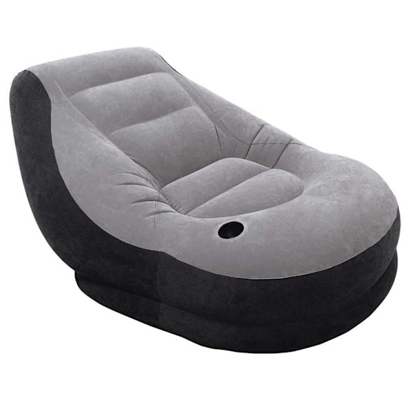 INTEX Uppblåsbar fåtölj med puff Ultra Lounge Relax 68564NP grå