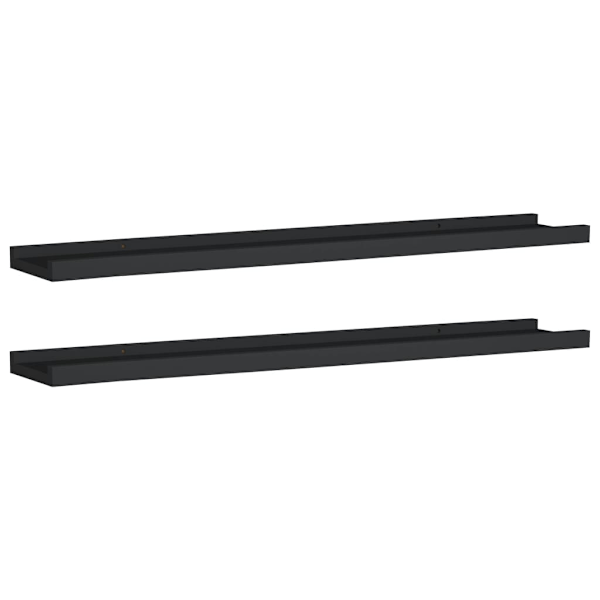 vidaXL Tavellist 2 st svart 80x9x3 cm MDF Svart