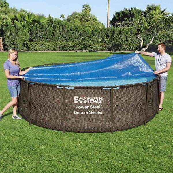 Bestway Poolöverdrag Flowclear 356 cm Blå