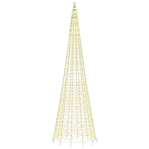 vidaXL LED julgran på flaggstång 1534 LEDs varmvit 500 cm Varmvit
