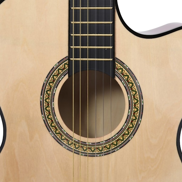 vidaXL Gitarr 12 delar med EQ-pedal 6 och strängar western Brun