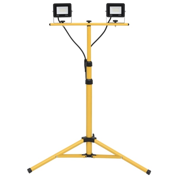 vidaXL Strålkastare med stativ 2x20 W LED kallvit Svart