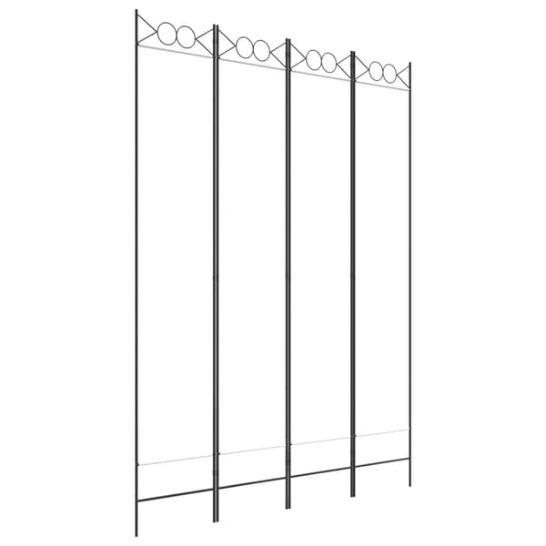 vidaXL Rumsavdelare 4 paneler vit 120x220 cm tyg Vit