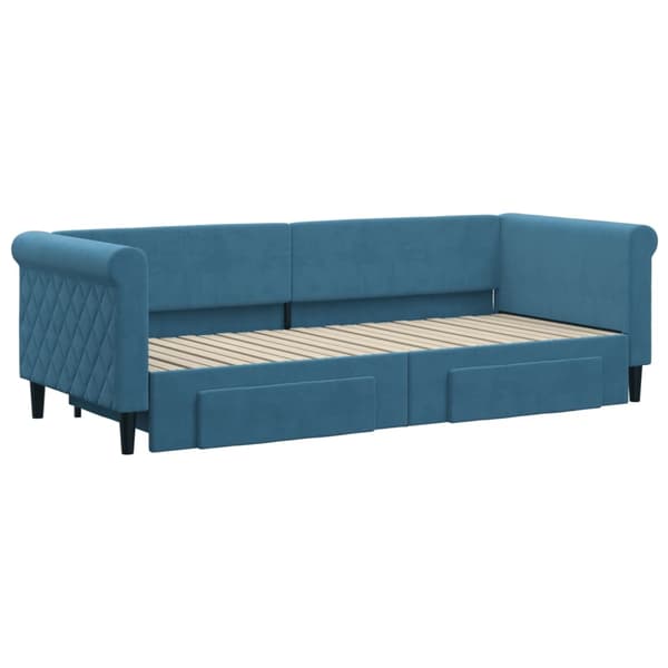 vidaXL Dagbädd utdragbar med lådor blå 80x200 cm sammet Blå