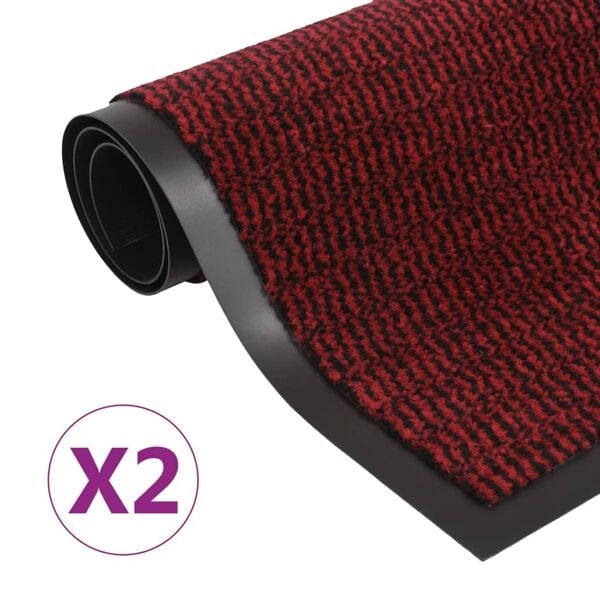 vidaXL Dörrmattor 2 st rektangulär tuftad 90x150 cm röd Röd