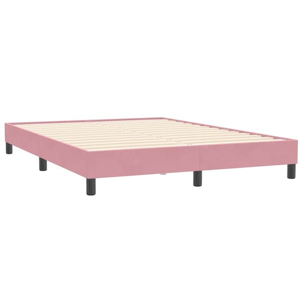 vidaXL Ramsäng med madrass rosa 160x210 cm sammet Rosa
