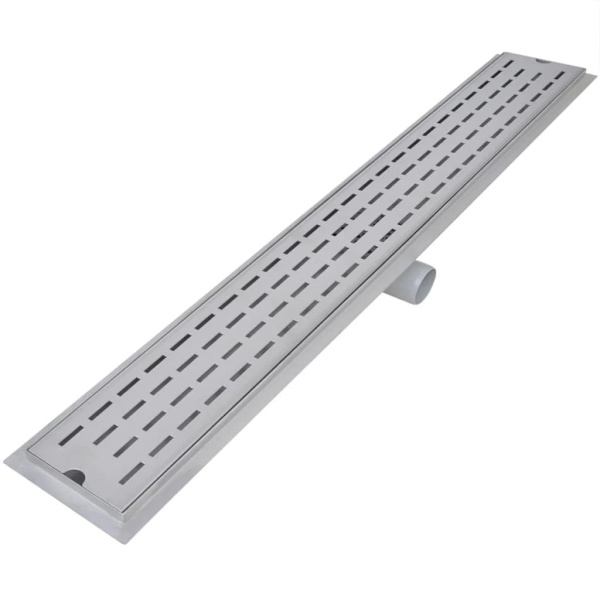 vidaXL Avlång golvbrunn 2 st rak rostfritt stål 1030x140 mm