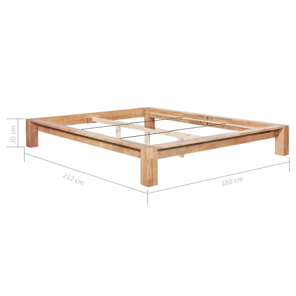 vidaXL Sängram massiv ek 160x200 cm Brun