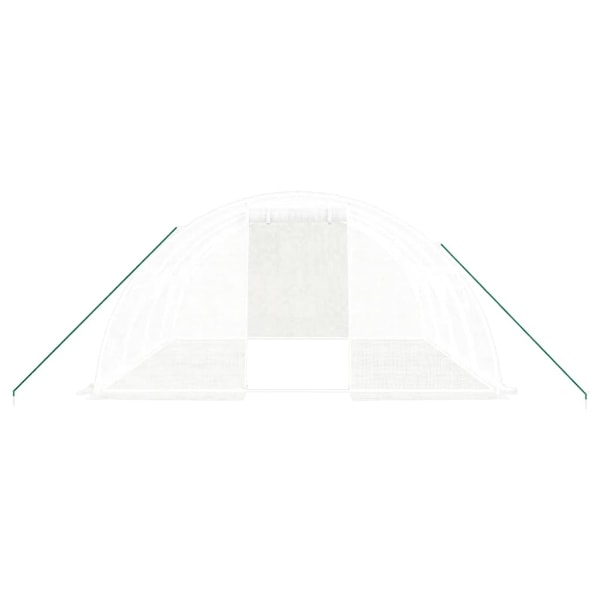 vidaXL Växthus med stålram vit 16 m² 4x4x2 m Vit