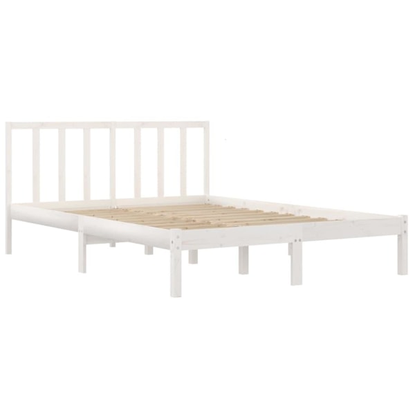 vidaXL Sängram vit massiv furu 120x200 cm enkelsäng Vit