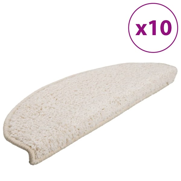 vidaXL Trappstegsmattor 10 st 65x21x4 cm vit Vit