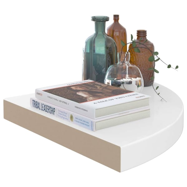 vidaXL Svävande hörnhyllor 2 st vit högglans 35x35x3,8 cm MDF Vit