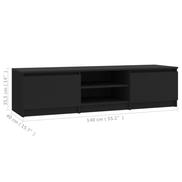 vidaXL Tv-bänk svart 140x40x35,5 cm konstruerat trä Svart