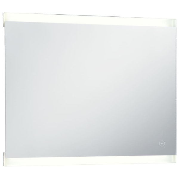 vidaXL Badrumsspegel LED med touch-sensor 80x60 cm Silver