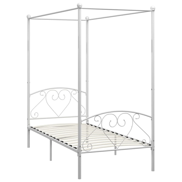 vidaXL Sänghimmel utan madrass vit metall 120x200 cm Vit