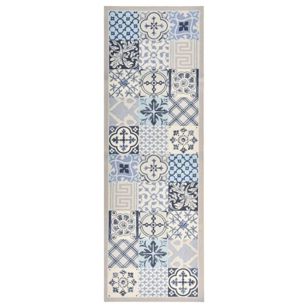 vidaXL Köksmatta maskintvättbar mosaik 45x150 cm multifärg