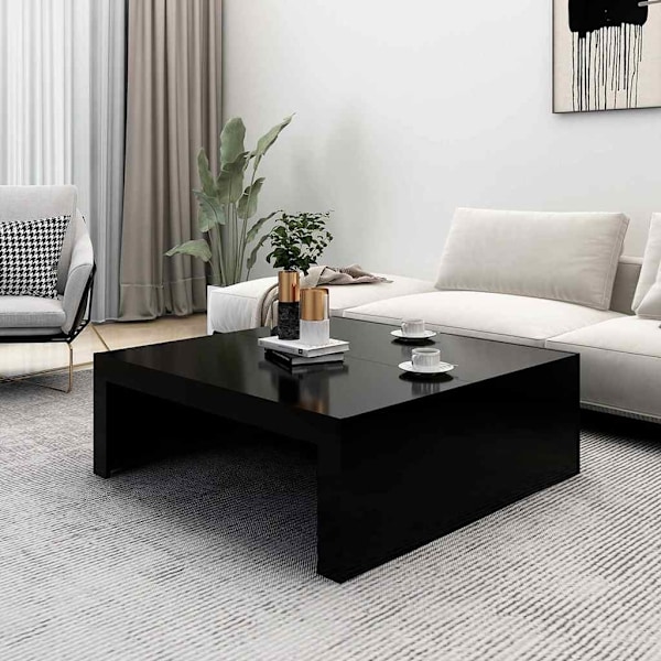 vidaXL Soffbord svart 100x100x35 cm konstruerat trä Svart