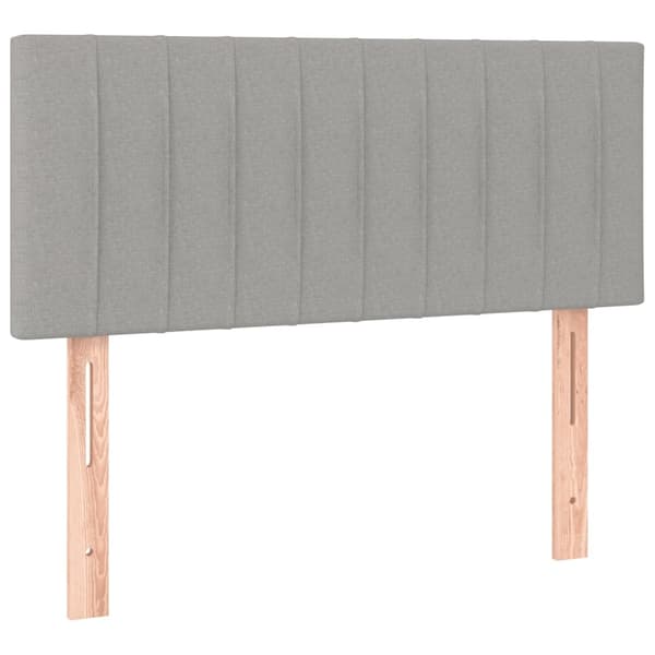 vidaXL Ramsäng med madrass ljusgrå 90x200 cm tyg Grå
