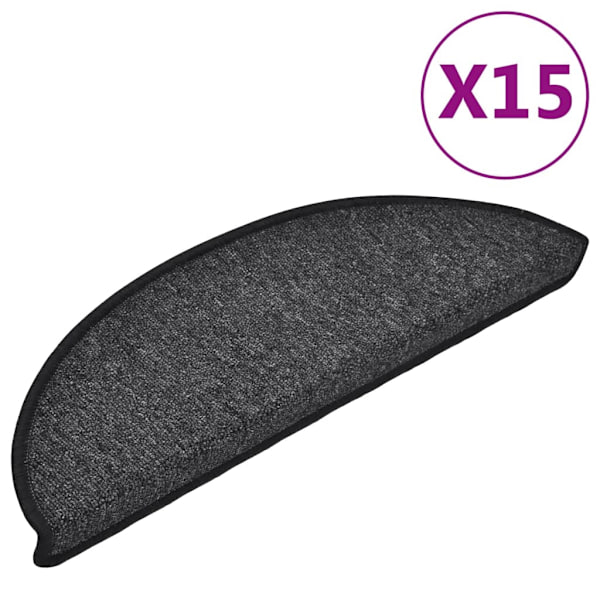 vidaXL 15 st Trappstegsmattor antracit 56x17x3 cm Antracit