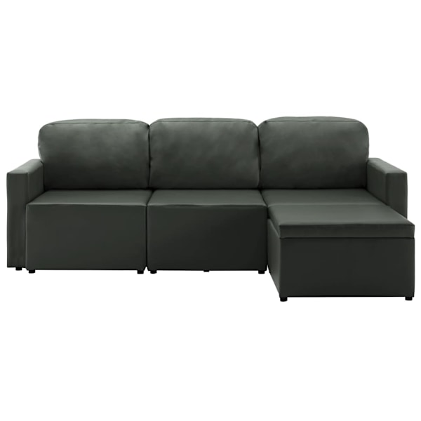 vidaXL Bäddsoffa modulär 3-sits grå konstläder grå