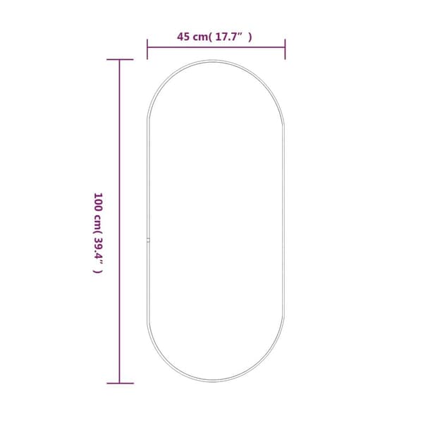 vidaXL Väggspegel silver 100x45 cm oval Silver