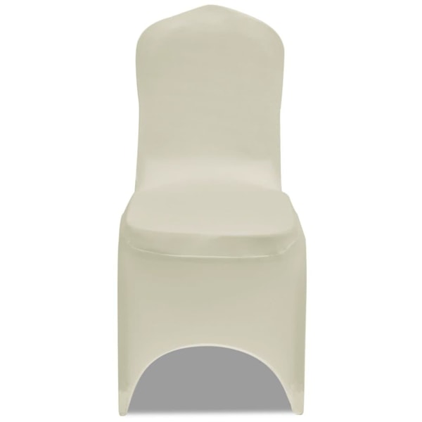 vidaXL Stolsöverdrag stretch 12 st gräddvit Creme